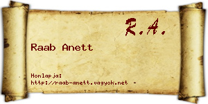Raab Anett névjegykártya